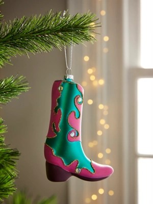 Christmas Cowboy Boot Bauble Christmas at ASDA