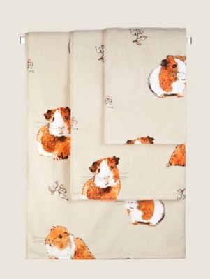 Natural Guinea Printed Towel Range Home at ASDA