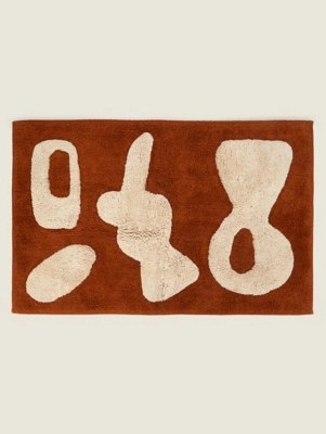Brown Abstract Totem Bath Mat Home at ASDA