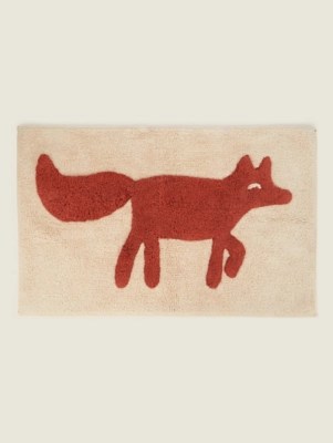 Orange Woodland Fox Bath Mat Home at ASDA