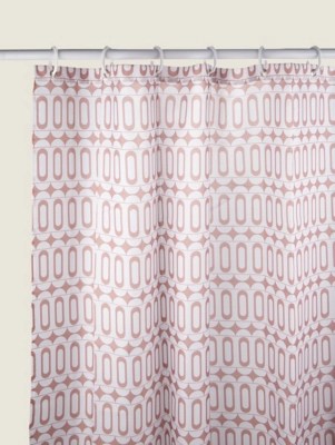 Pink Modern Deco Lozenge Shower Curtain Home at ASDA