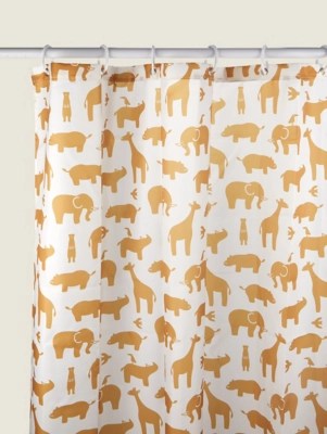 Yellow Crafted Animals Shower Curtain Home at ASDA