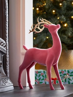 Christmas Pink Stag Decoration Christmas at ASDA
