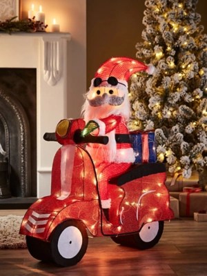 Scooter Santa Outdoor Christmas Light Christmas at ASDA