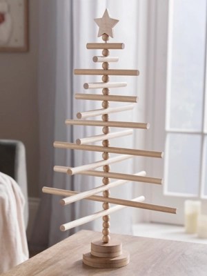 2ft Natural Wooden Christmas Tree Christmas at ASDA