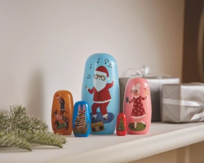 Christmas Nesting Dolls Decoration Set of 5 Christmas at ASDA
