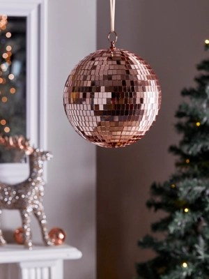 Christmas Rose GoldTone Giant Disco Ball Christmas at ASDA