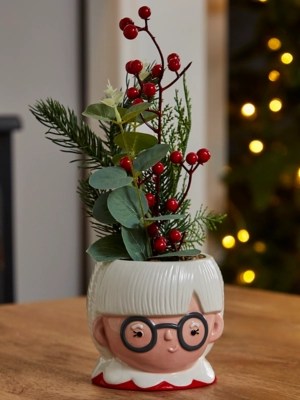 Mrs. Santa Christmas Plant Pot Christmas at ASDA