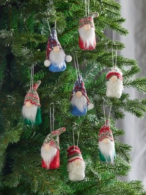 Fabric Gnome Christmas Baubles Set of 8 Christmas at ASDA