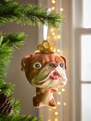 Glass Dog Christmas Bauble Christmas at ASDA
