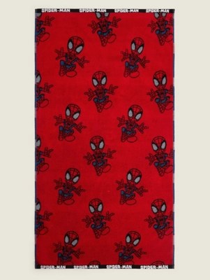 Disney Spiderman Red Jacquard Towel Home at ASDA