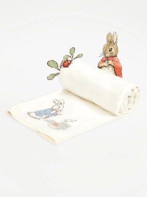 Peter Rabbit Natural Jersey Blanket Home at ASDA