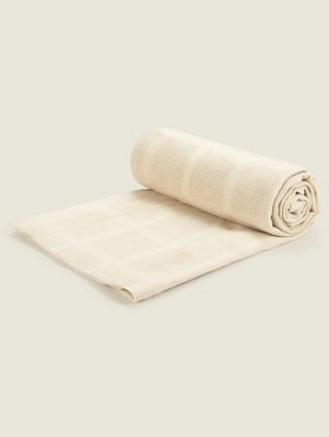 Natural Cotbed Cellular Baby Shawl Baby at ASDA