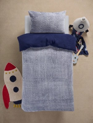 Blue Star Teddy Single Duvet Set Home at ASDA