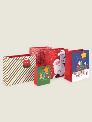 Christmas Gift Bags Set of 5 Christmas at ASDA