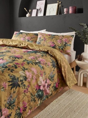 Ochre Modern Deco Bloom Duvet Set Home at ASDA
