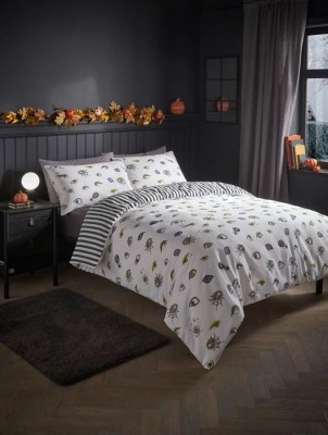 White Halloween Eyes Reversible Duvet Set Home at ASDA