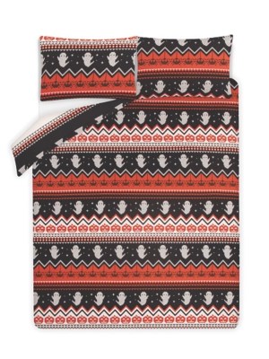 Halloween Fairisle Ghost Reversible Duvet Set Home at ASDA