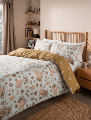 Cream Autumn Gingerbread Duvet Set Home at ASDA