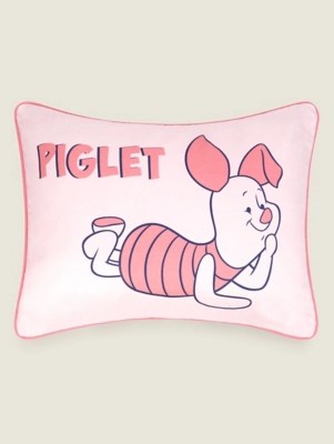 Pink Disney Winnie the Pooh Piglet Cushion Home at ASDA