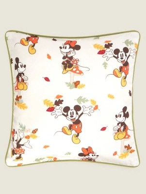 Natural Disney Mickey & Minnie Cushion Cover Home at ASDA