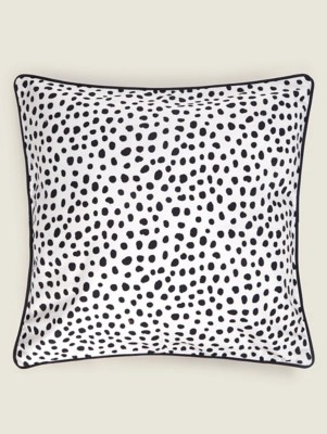 Black & White Mark Making Polka Dot Cushion Cover Home at ASDA
