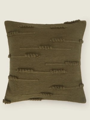Green Bobble Stripe Cushion Home at ASDA