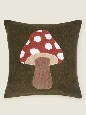 Green Toadstool Icon Cushion Home at ASDA