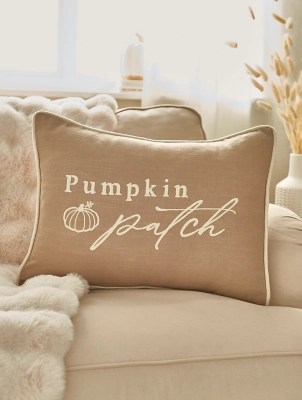 Stacey Solomon Natural Embroidered Pumpkin Cushion Home at ASDA