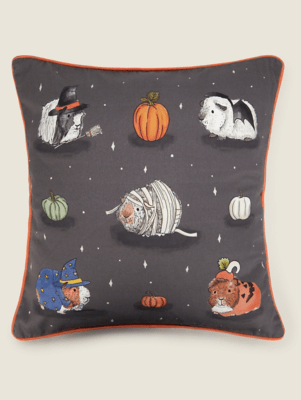 Grey Halloween Guinea Pig Cushion Home at ASDA