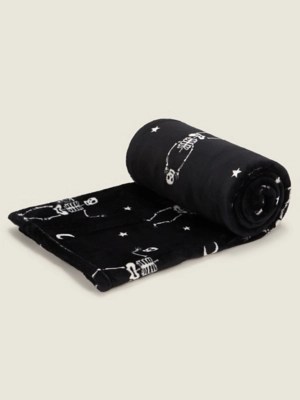 Black Skeleton Super Soft Throw Home at ASDA