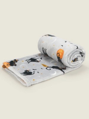 Grey Cat Super Soft Throw Home at ASDA