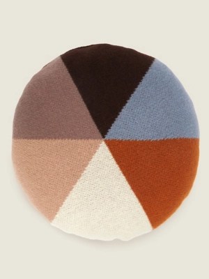 Brown Craft Knit Round Cushion Home at ASDA