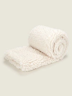Natural Chunky Boucle Throw Home at ASDA