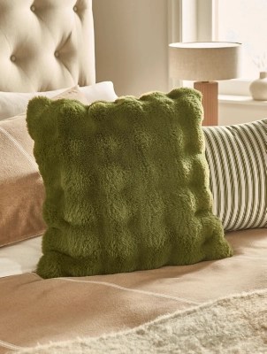 Stacey Green Solomon Bobble Faux Fur Cushion Home at ASDA