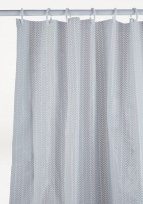 Grey Chevron Shower Curtain Home at ASDA