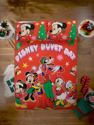 Christmas Disney Duvet Day Red Duvet Set Home at ASDA