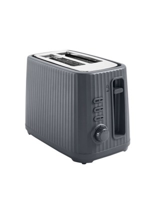 Grey Ribbed 2Slice Toaster Home at ASDA