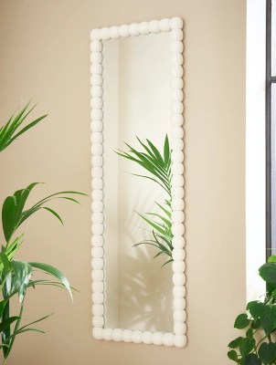 White Full Length Beaded Mirror Home at ASDA