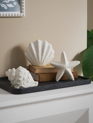 White Shell Ornament Set of 3 Home at ASDA