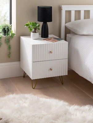 White Bedside Drawers Home at ASDA