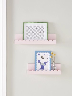 Scalloped wall shelf set of 2 Pink Home at ASDA