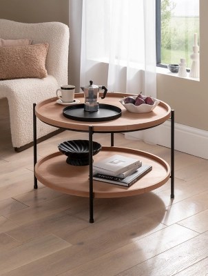 Natural Round 2Tier Coffee Table Home at ASDA