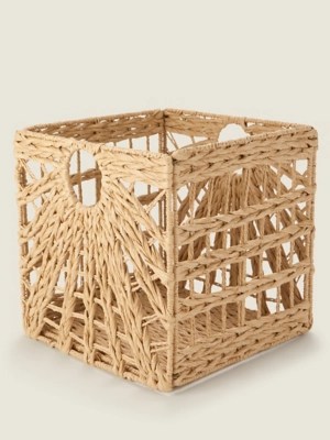Natural PopUp Basket With Woven Detail Home at ASDA
