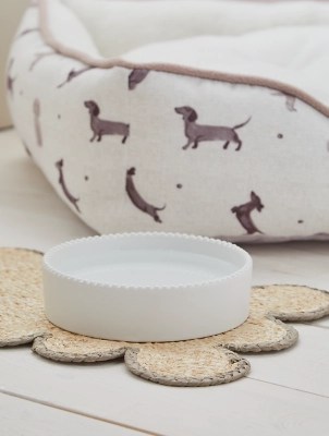 Stacey Solomon White Ceramic Beaded Pet Bowl Home at ASDA
