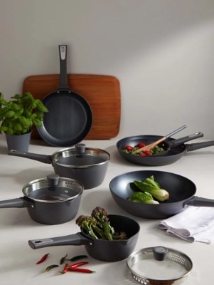 Gino D'Acampo Grey Pans Set of 7 Home at ASDA
