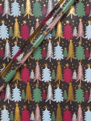 Christmas Tree Print Gift Wrap 3.5m Christmas at ASDA