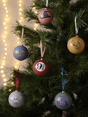 Harry Potter Christmas Baubles Set of 6 Christmas at ASDA