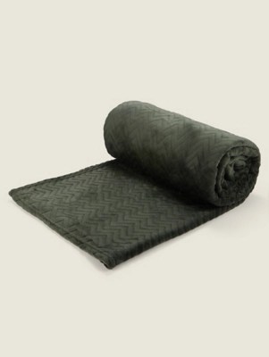 Green Super Soft Chevron Throw Home at ASDA