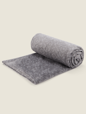 Grey Geo Skandi SuperSoft Throw Home at ASDA